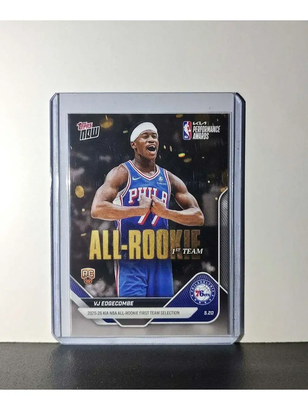 VJ Edgecombe Rookie 2025-26 Topps Now NBA All-Rookie 1st Team Philadelphia 76ers